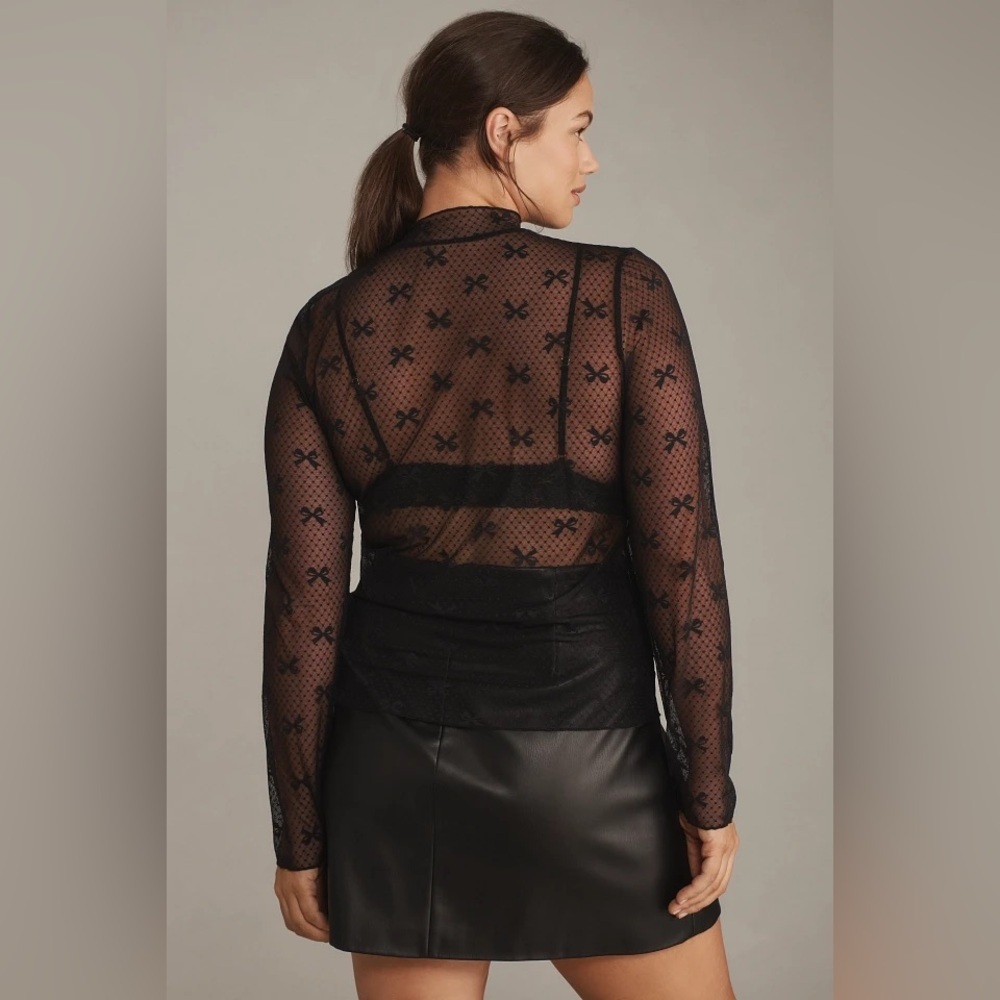 NWT Size XL -  Anthropologie lace Layering Turtleneck - Picture 3 of 8
